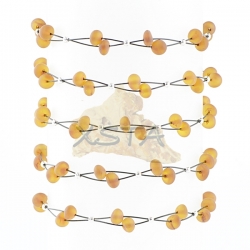 Raw cognac amber beads bracelet with wire